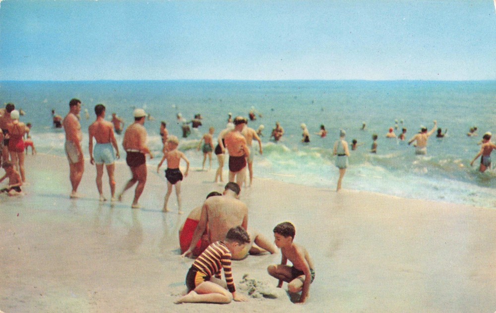Jones Beach State Park New York, Ocean Bathing, Vintage Postcard