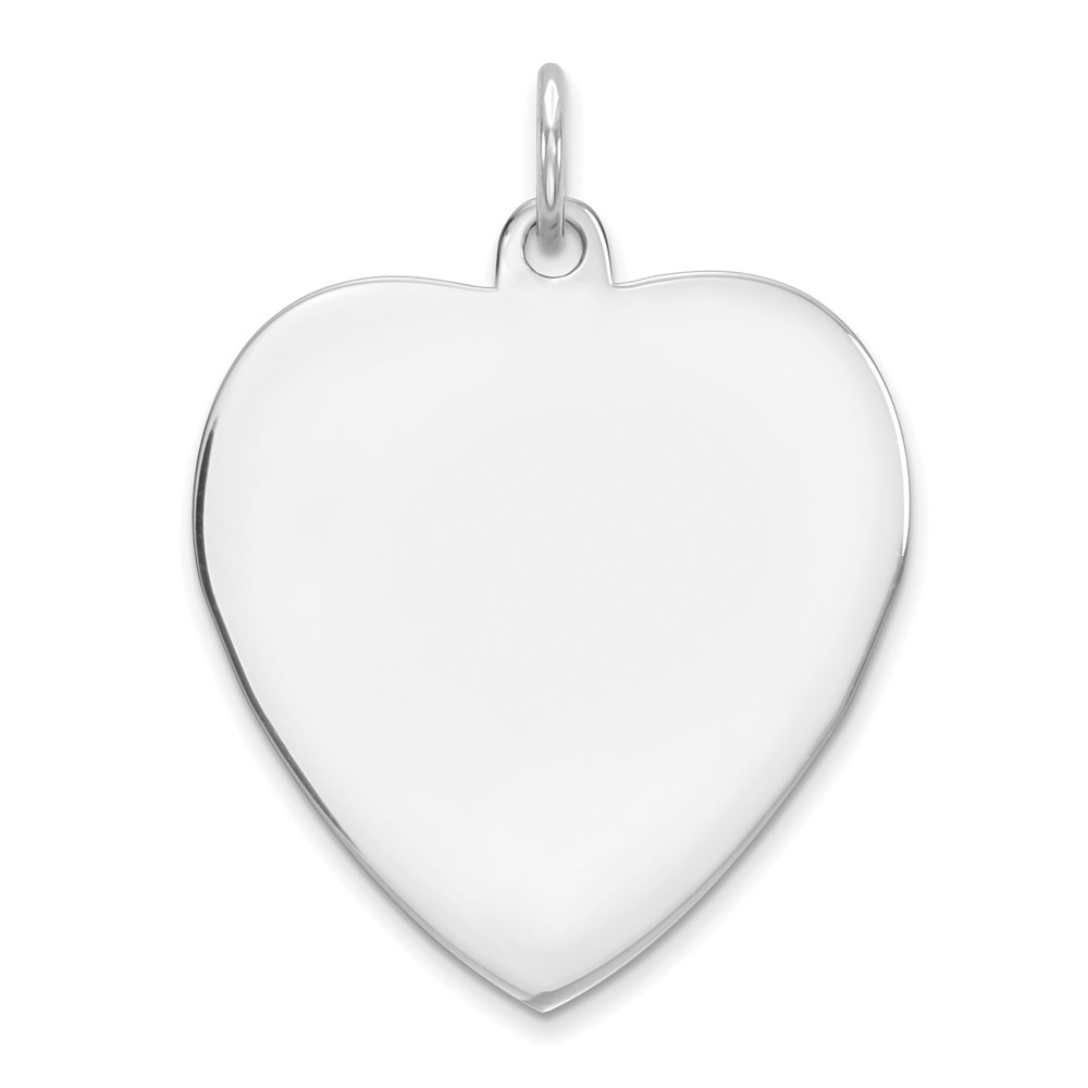 Sterling Silver Engraveable Heart Polished Front/Back Disc Charm Pendant 2.7gm