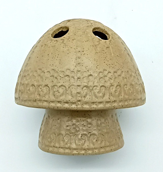Vintage Retro MCM Stoneware Mushroom Shaped Votive Tea Light/ Flower Frog