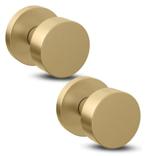 Buena Door Knob for French Doors, Closet and 2 Pack Dummy Satin Brass
