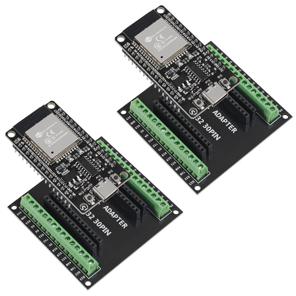 2 Sets Type-C ESP-WROOM-32 ESP32 ESP-32S Development Board CP2102 WiFi + Blue...