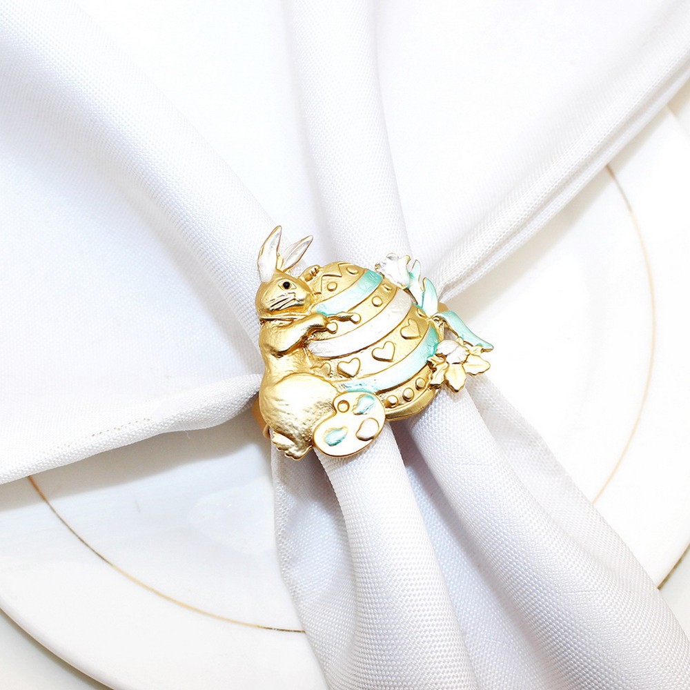 Easter Napkin Rings Ritual-inspired Table Decor Bunny Set Matte Gold Holder