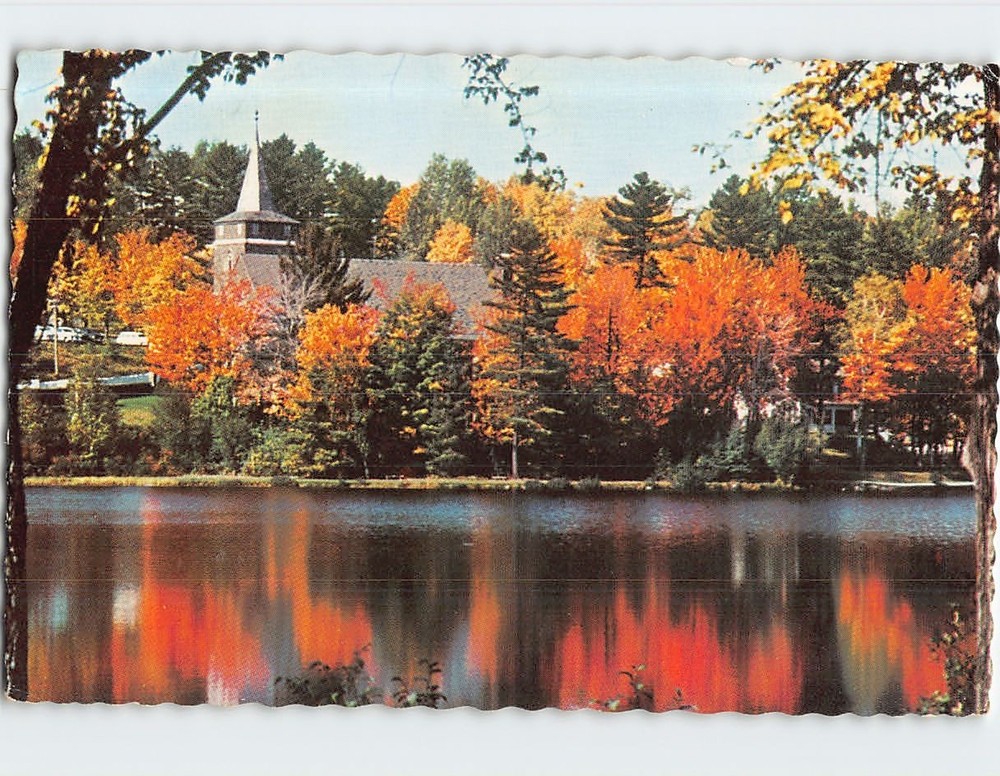 Postcard Autumn Scene Mirror Lake New York USA