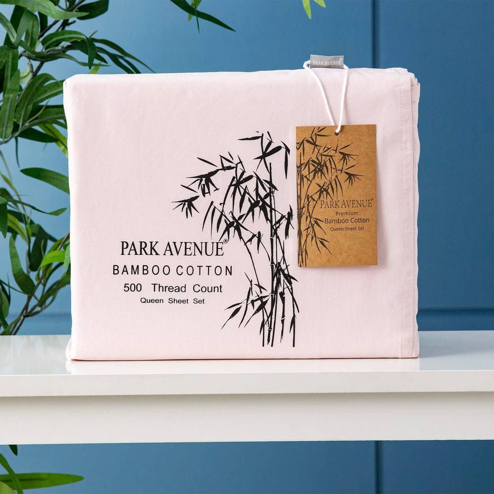 NNEDSZ Bamboo Cotton 500 Thread Count Peach Sheet Sets by Park Avenue Mega Queen