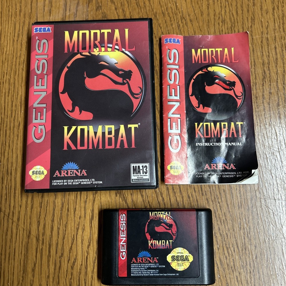 Mortal Kombat (Sega Genesis, 1993) Arena Entertainment Complete In Box Cib Fight