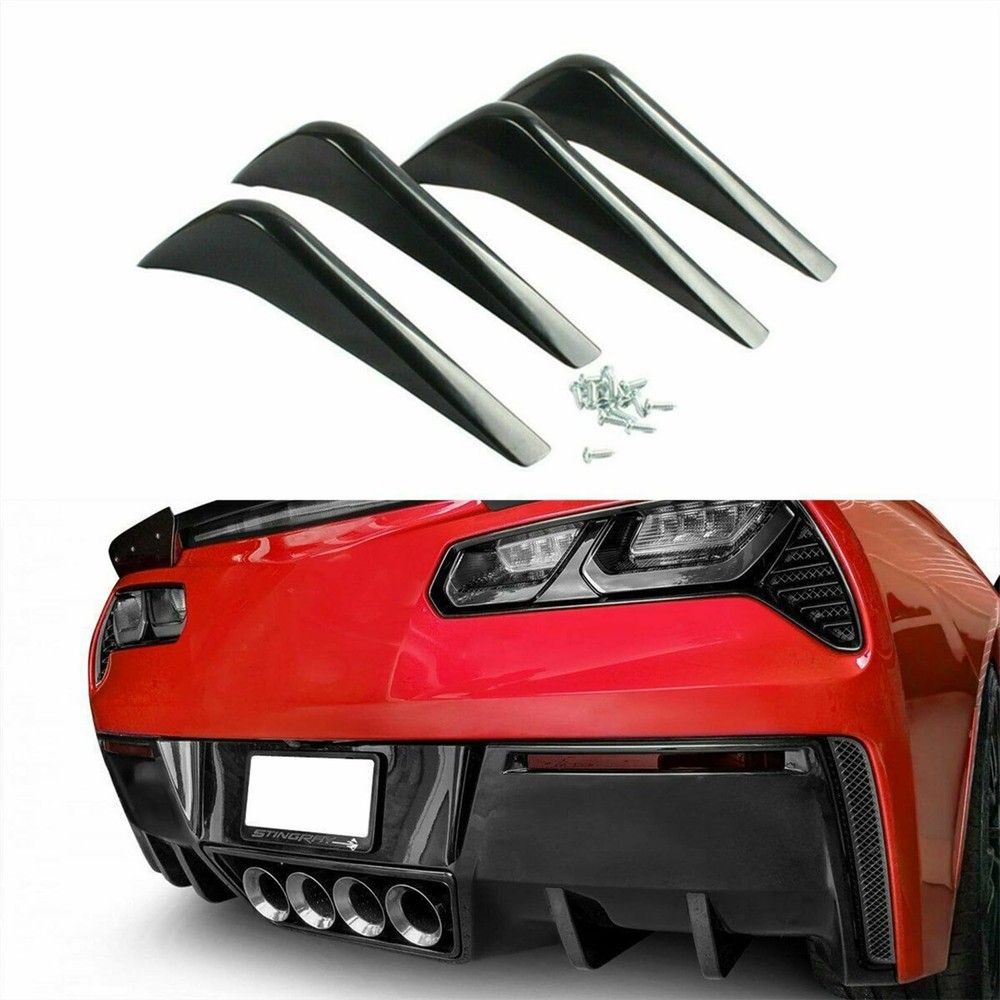 2014-2019 Chevy Corvette Rear Bumper Lower Diffuser Kit with 4 Fins