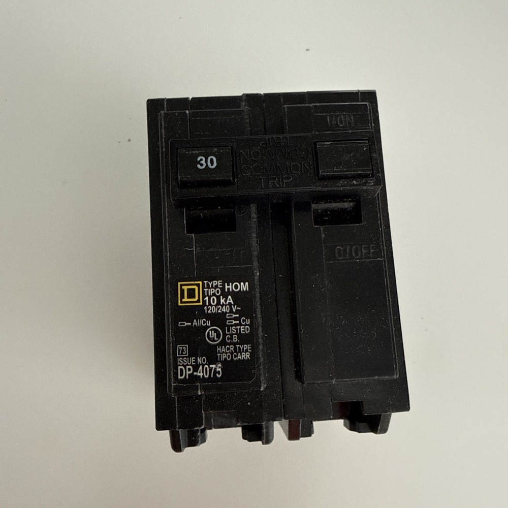 Square D Homeline HOM230 2 Pole 30 Amp 120/240V Type HOM Plug in Circuit Breaker