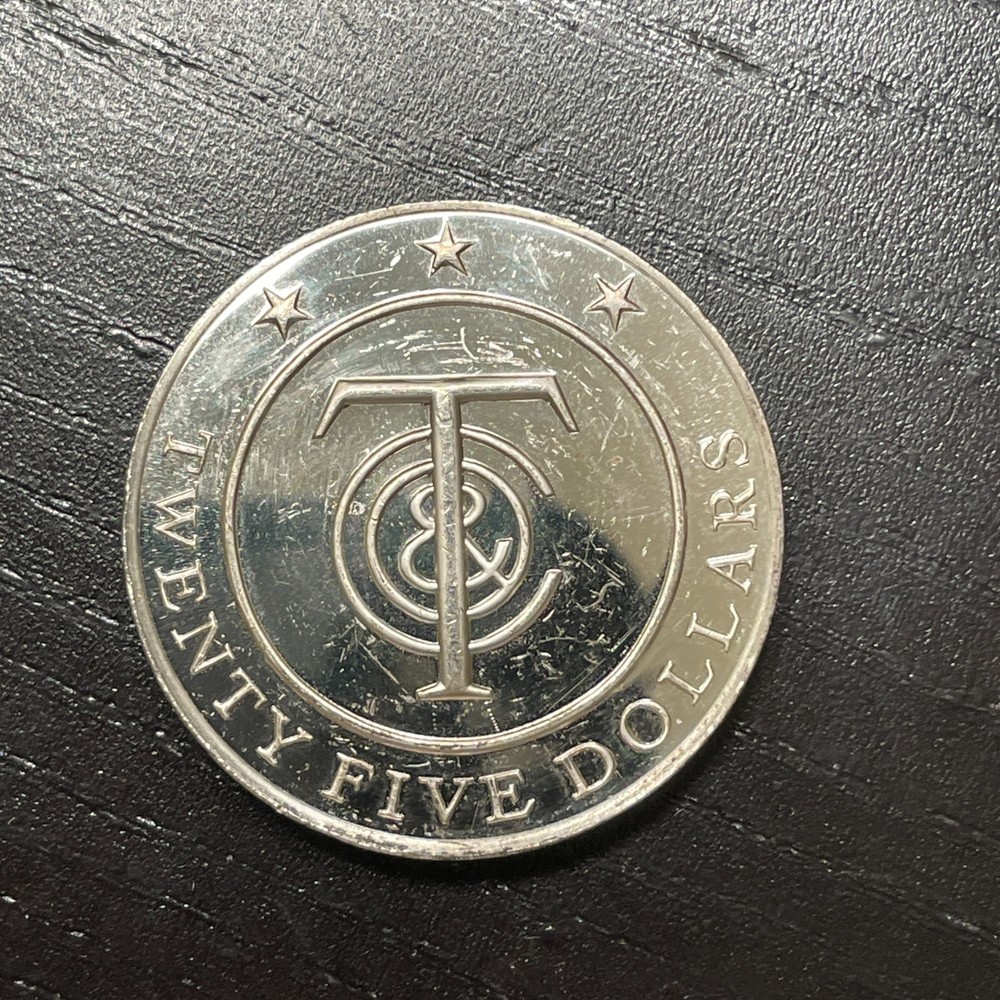 $25 Tiffany & Co. Tiffany Money sterling silver token coin 31 g 1 oz used XF-AU