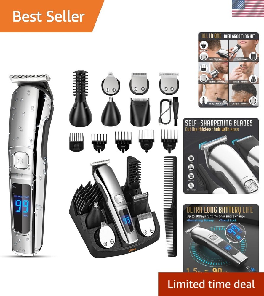 Waterproof Beard Trimmer for Men - Nose Face Body Hair Electric Razor