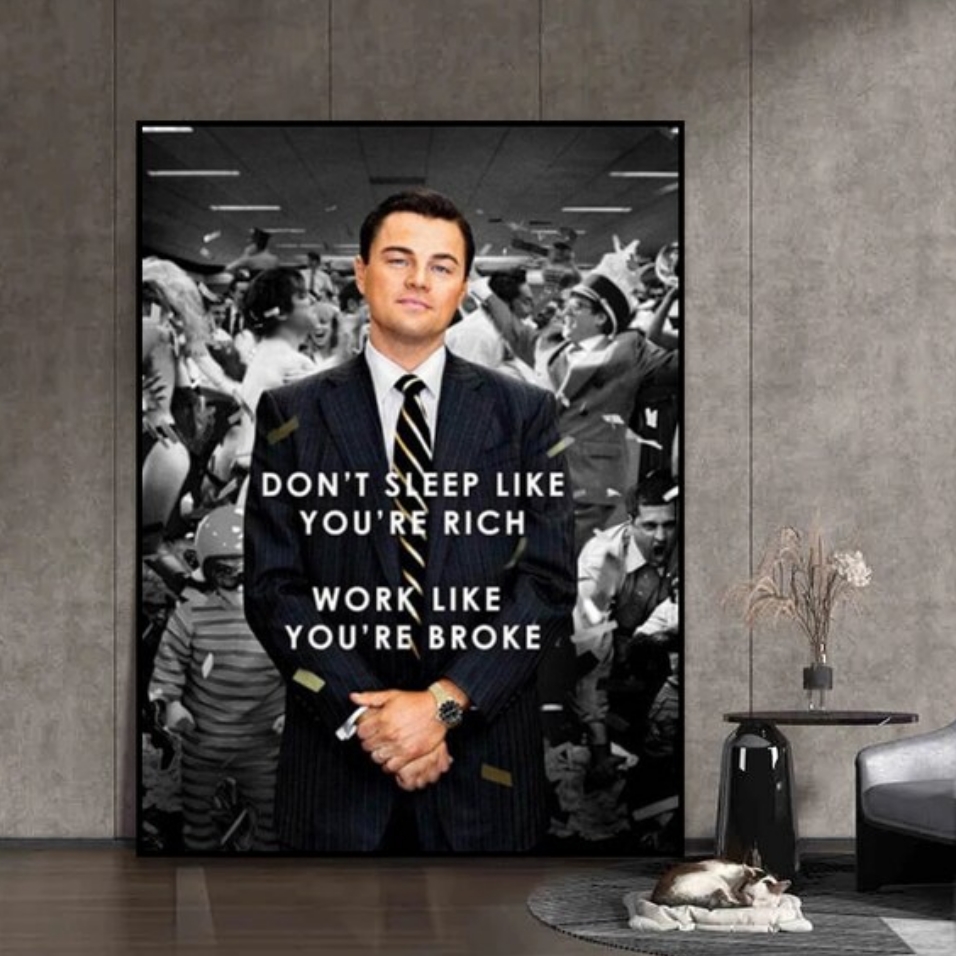 Motivational quote wolf of wall street poster canvas painting picture wall art