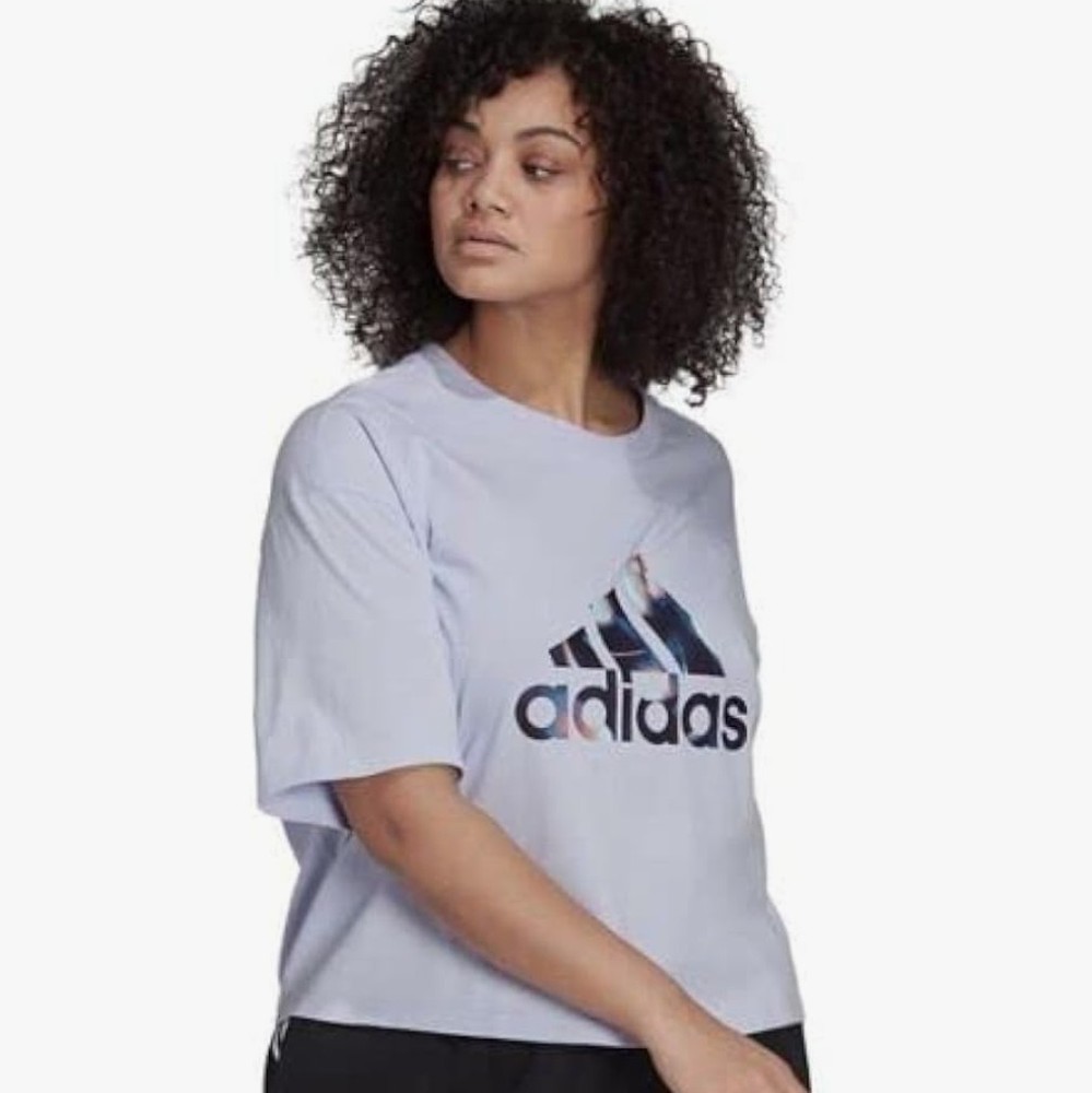 Adidas x Zoe Saldana Collection Crop Tee Women's Size 2XL