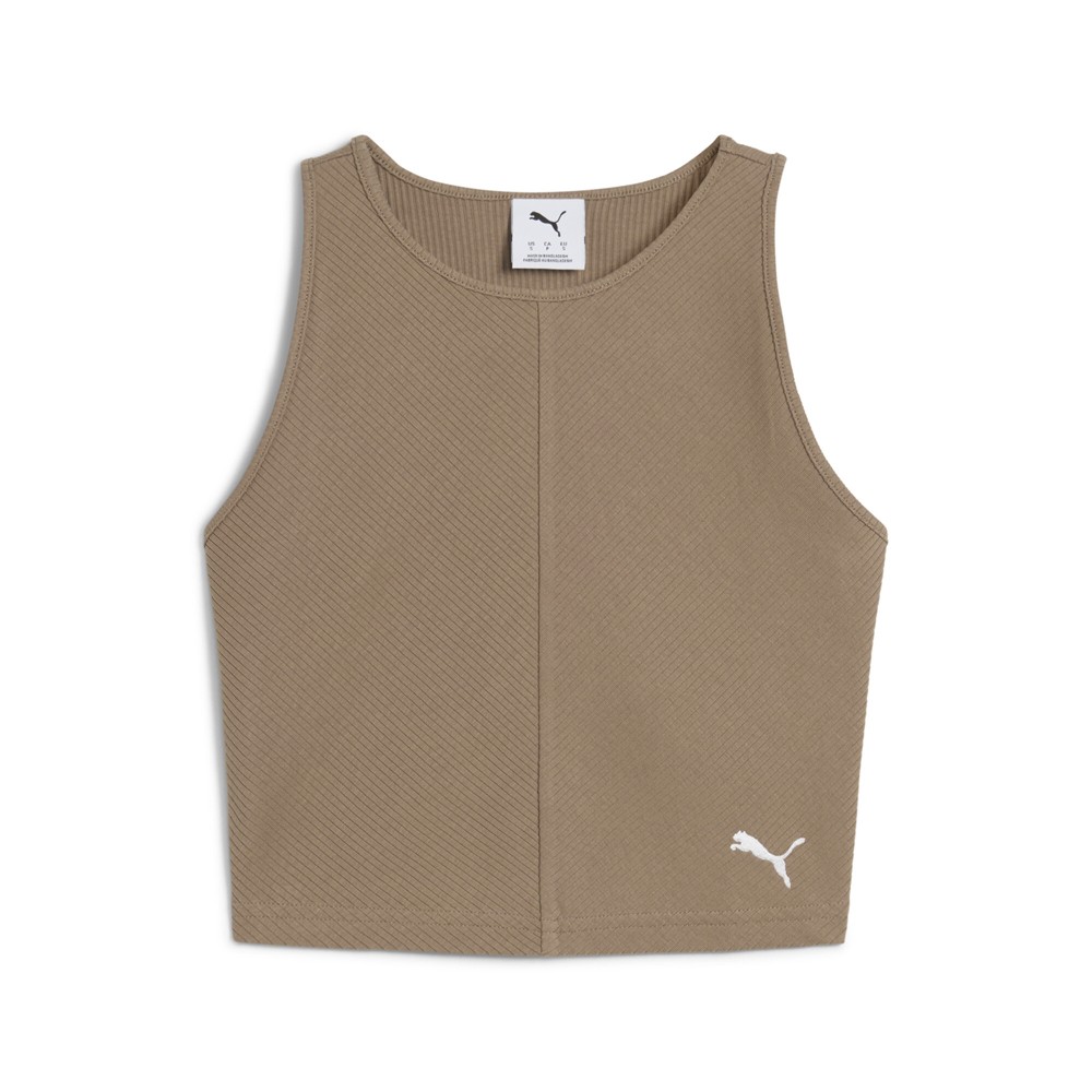 PUMA Essentials Logo Crew Neck Tank Top Womens Brown Casual  Athletic 62976593