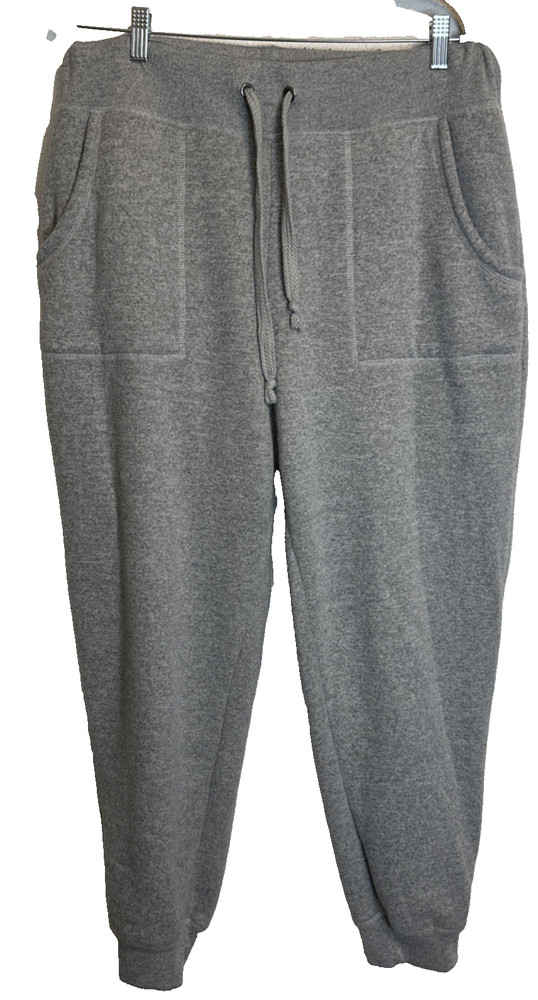AVALANCHE Men's Heather Gray Thick Fleece Lined Drawstring Jog Pants Sz XL #246