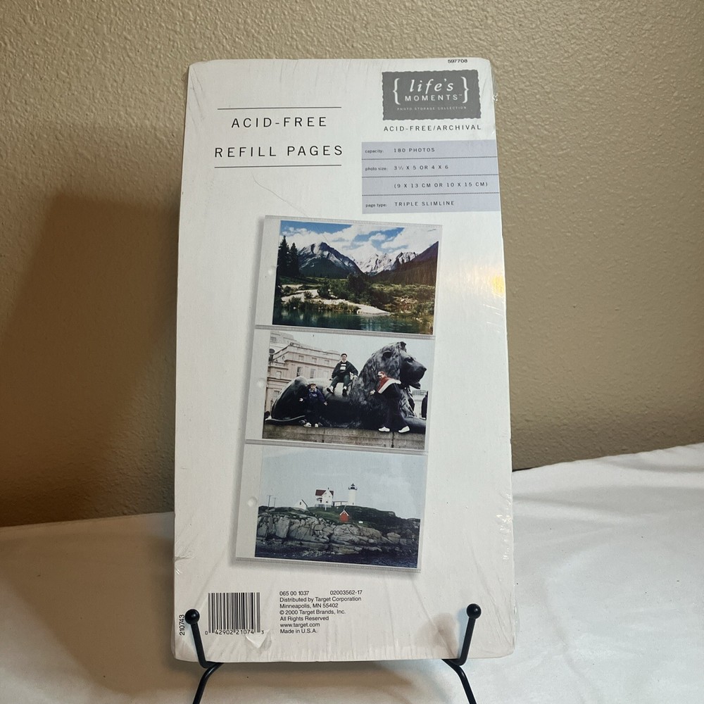 NEW Lifes Moments Acid-Free Refill Pages Photo Album 180 Photos Triple Slimline-image