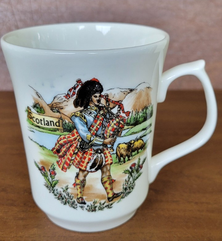 Vintage Scotland Coffee Cup Highland Sword Dance