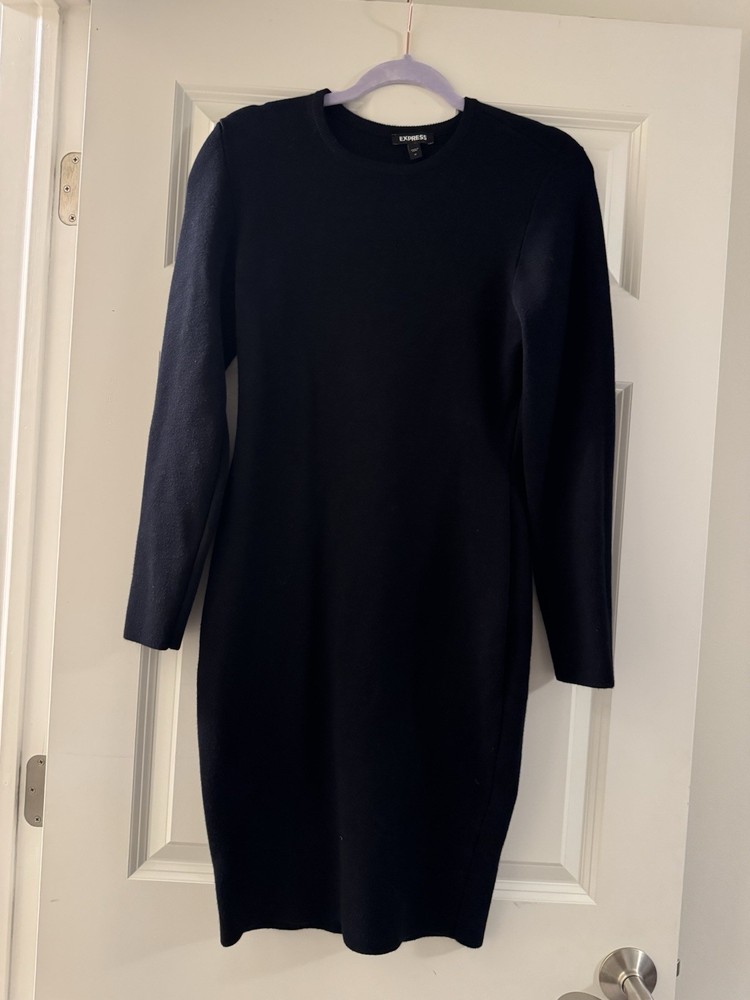 Express Women’s Black Medium Sweater Dress Long Sleeves ￼