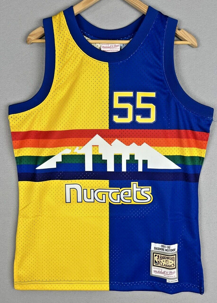 NWT Dikembe Mutombo Denver Nuggets 1991-92 Mitchell & Ness #55 Swingman Jersey M
