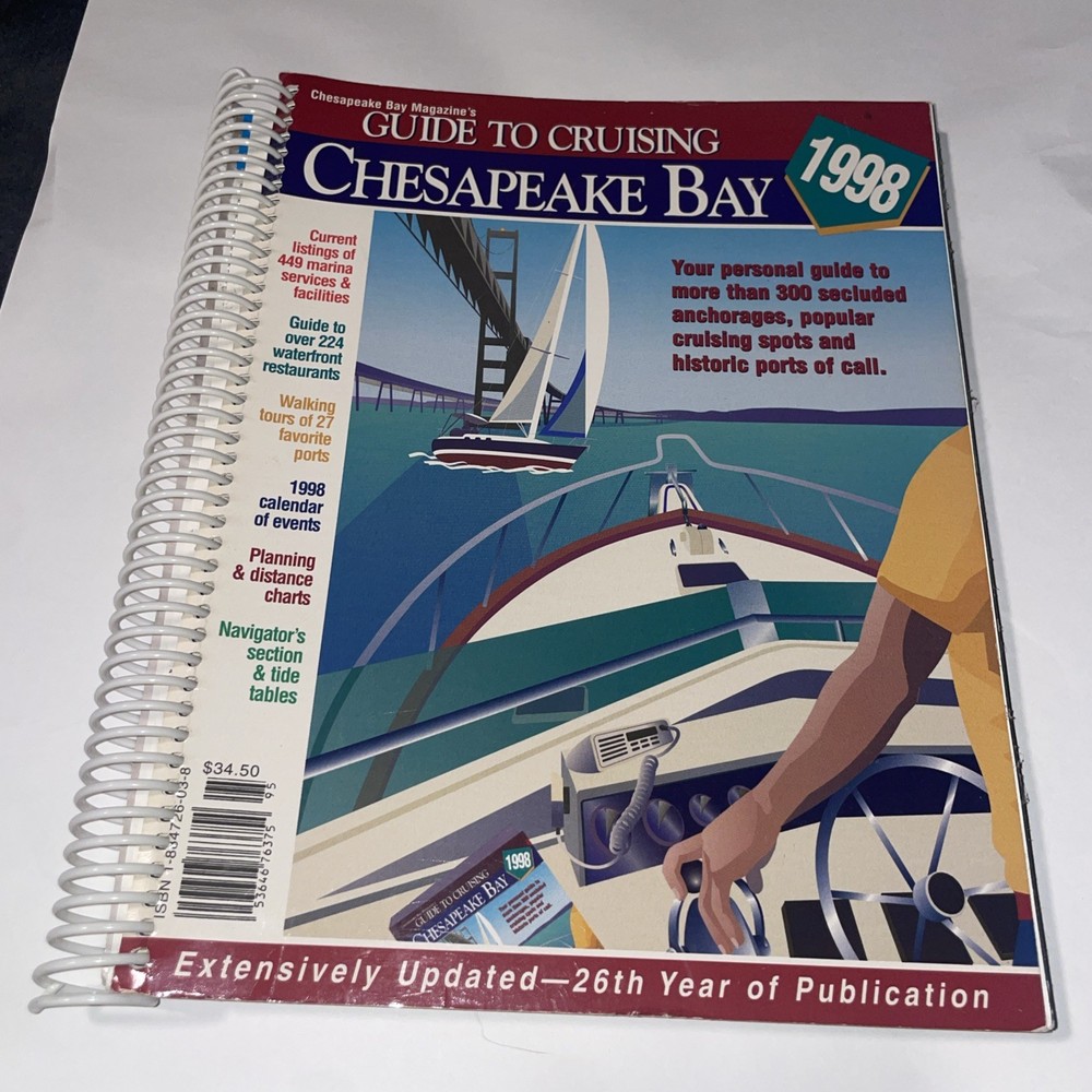 Guide to Cruising the Chesapeake Bay 1998 Ed. Sailing Boating Yacht Charts Vtg