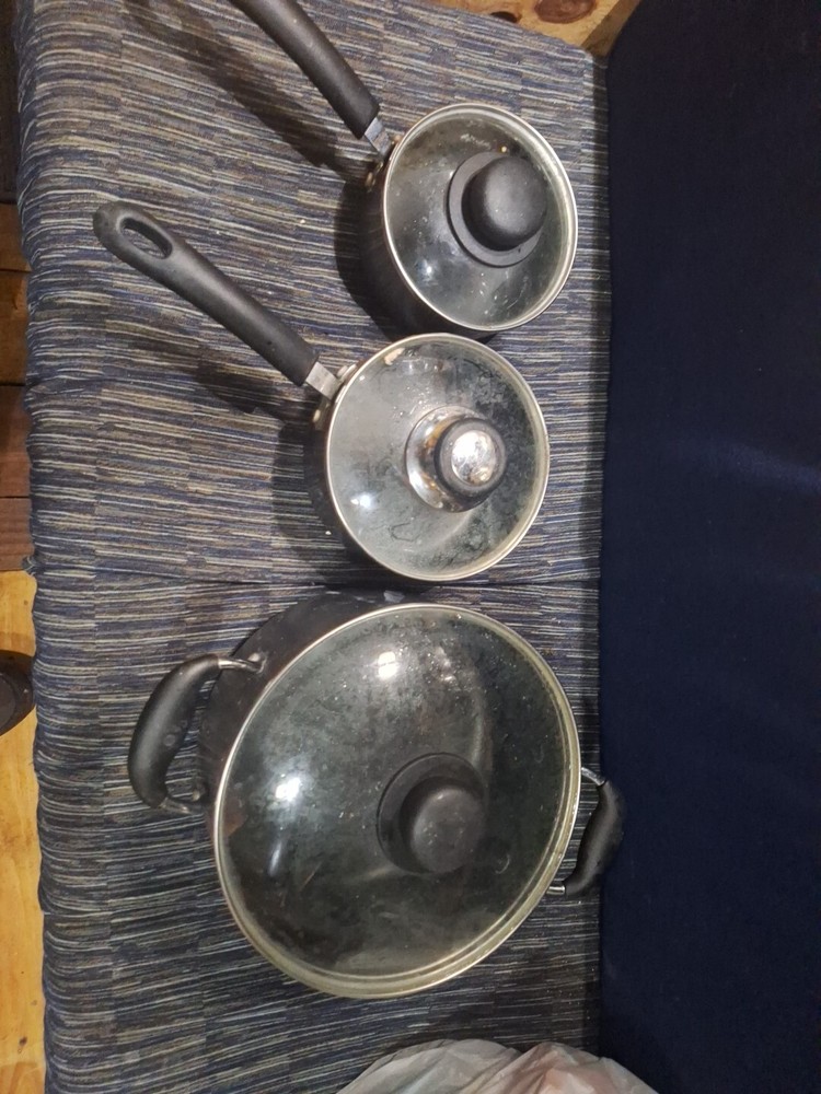 Set Of 3 Cooking Pots With Lids