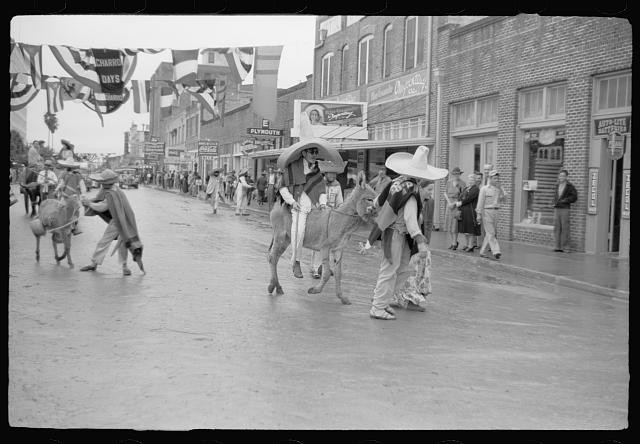Brownsville Texas Charro Days Bandidos Parade 1942 Mexicans on Donkeys