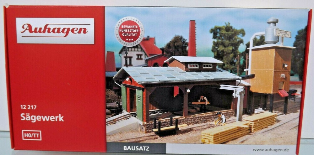 12217 Auhagen HO Building sawmill with silo-turret staircase 1:87 assembly kit