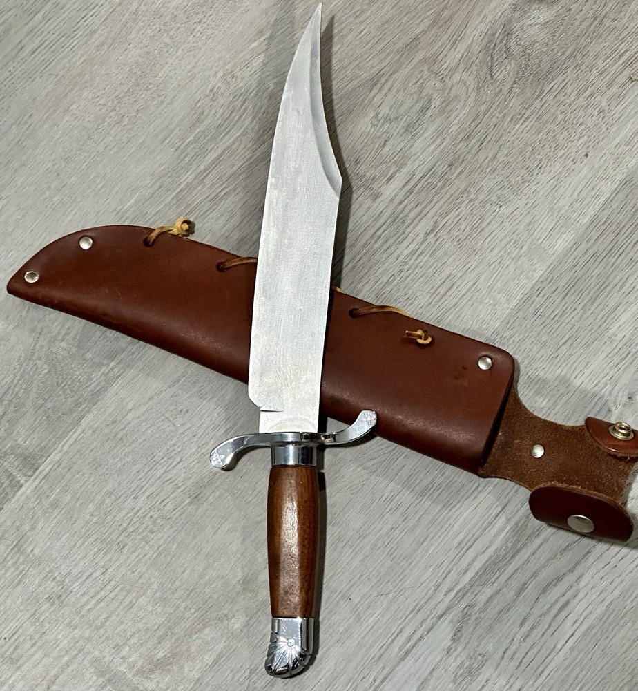 Custom Handmade Bowie Knife Fixed Blade / Handmade Cowhide Leather Sheath