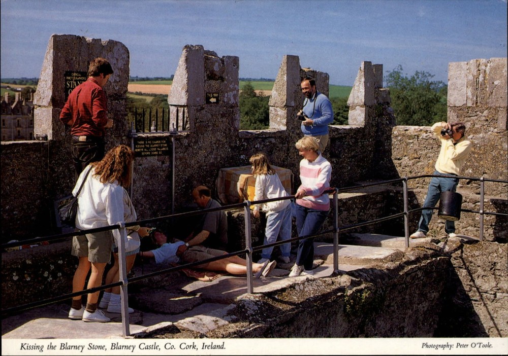 Ireland Cork County Blarney Castle Kissing Stone ~ postcard  sku633