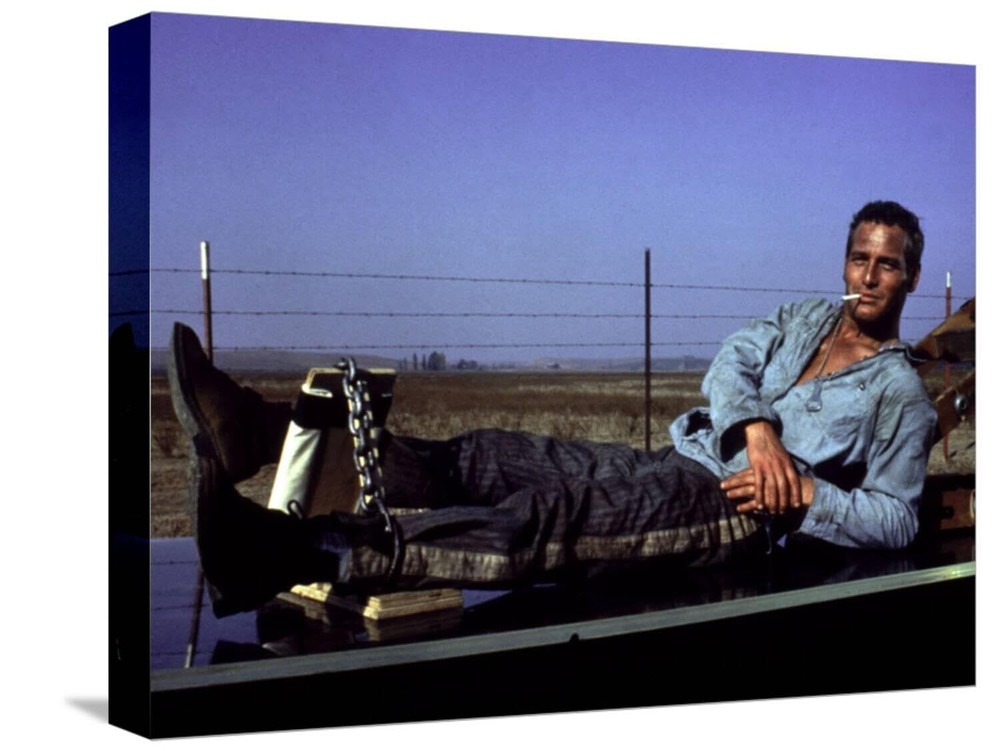 Stretched Canvas Print Cool Hand Luke, Paul Newman, 1967, Leg Irons, 16