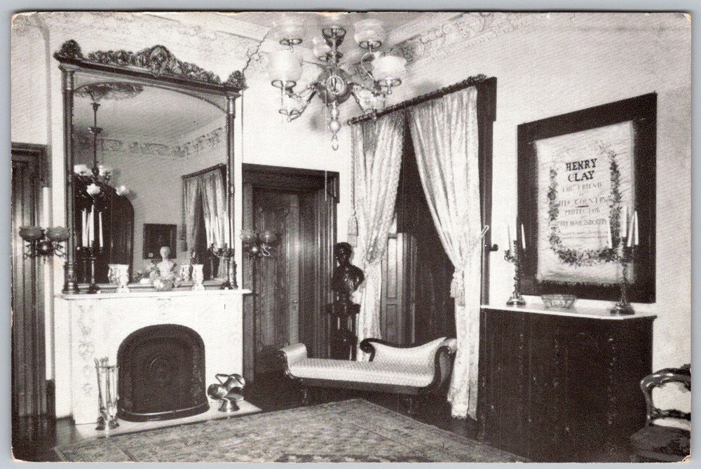 Vtg Postcard Henry Clay Drawing Room Lexington, KY 1930s