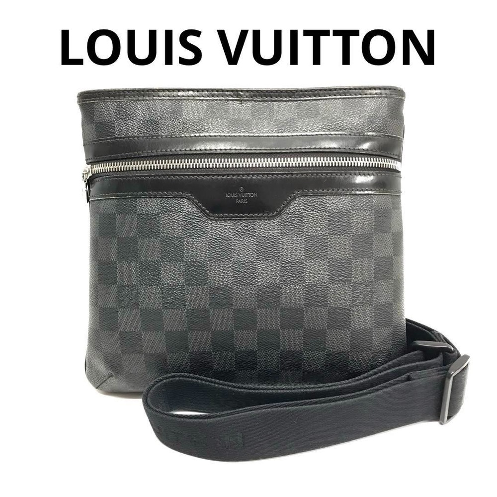 LOUIS VUITTON Damier Graphite Thomas Men's Shoulder Bag N58028 Black Grey Pre-Owned