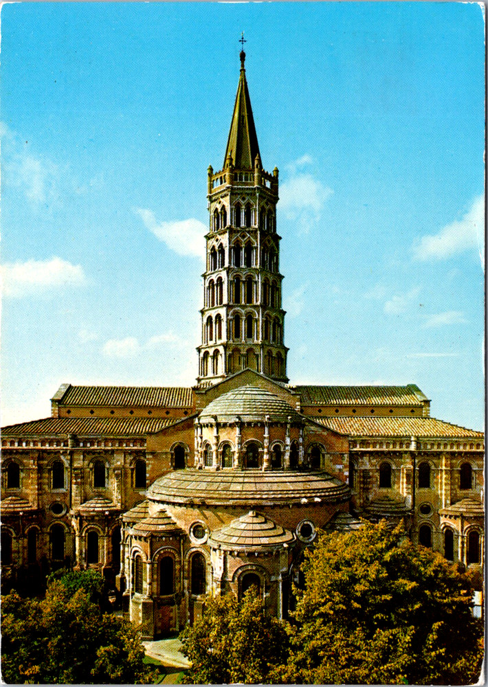 Vintage Postcard Toulouse France Basilica Saint Sernin Romanesque Art