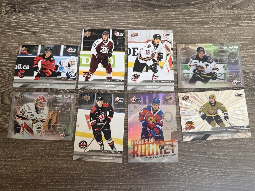 2024-25 Upper Deck CHL - 8 Card Rookie , Star & Insert Lot - See Pictures !!!