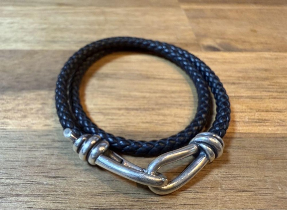 Tiffany Paloma Picasso Leather Knot Double Bracelet Rare Vintage Discontinued
