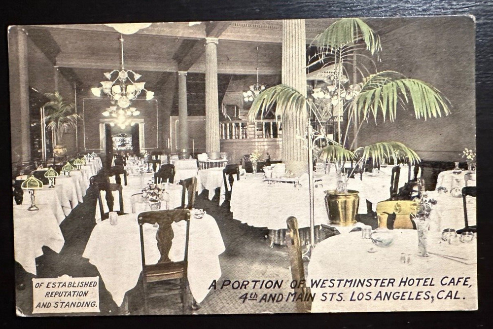 Hotel Westminster Cafe - Los Angeles, Ca. vintage postcard