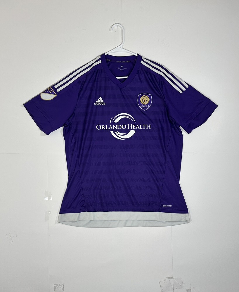 Adidas MLS Orlando City SC Authentic Purple White Away Soccer Jersey Men Size XL