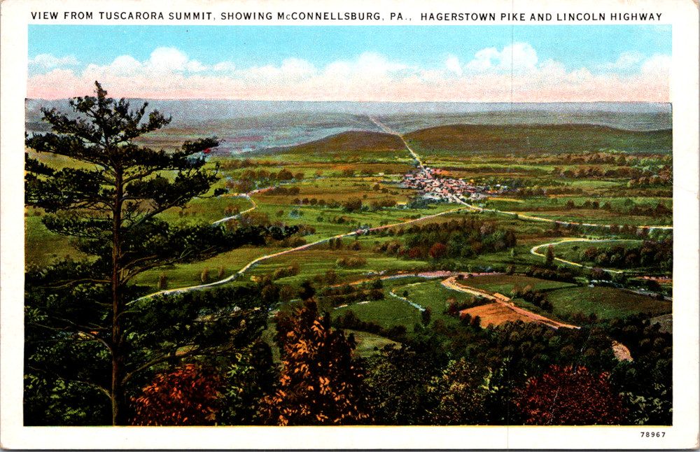 Vintage Postcard Tuscarora Summit McConnellsburg Hagerstown Pike Pennsylvania