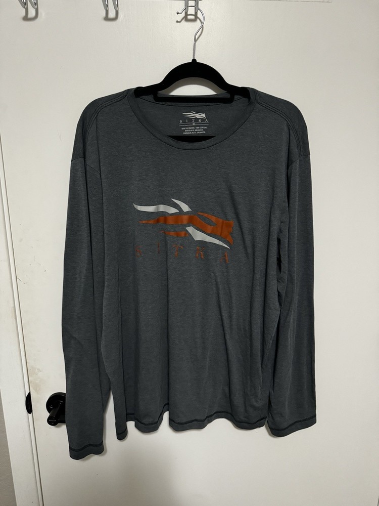Sitka Gear Long Sleeve Graphic T-Shirt Men's Gre Logo XXL