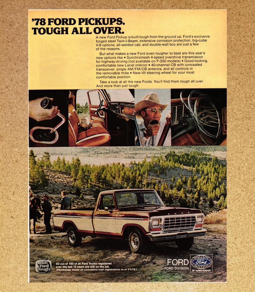 Ford Tough Pick Up Truck Horse Trail Mountain - Magazine Print Ads Poster 1978