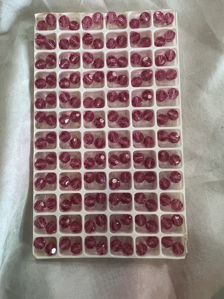 Swarovski Crystal Beads , Lt. Rose, 6mm Size. 72pcs. New, First Quality.