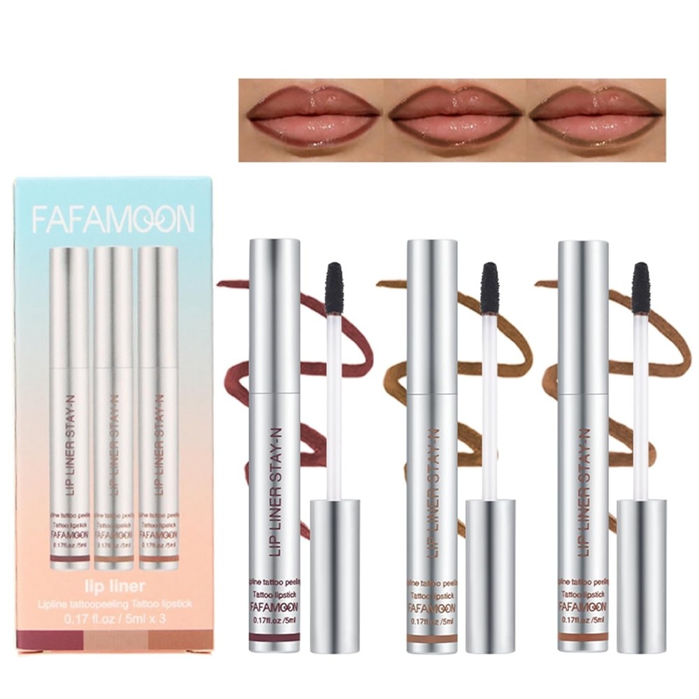 BONNIE CHOICE 3-Color Matte Peel Off Lip Liner Stain Long Lasting Natural Finish
