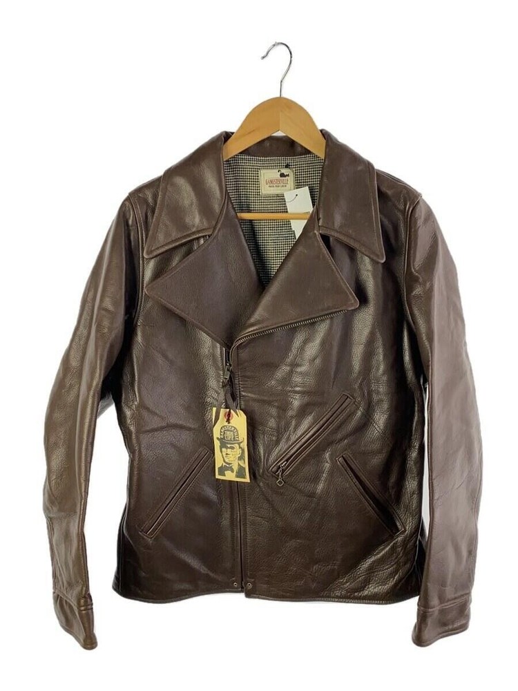 Gangsterville Brown Cowhide Leather Blouson Jacket Size L GSV-16-AW-06 437