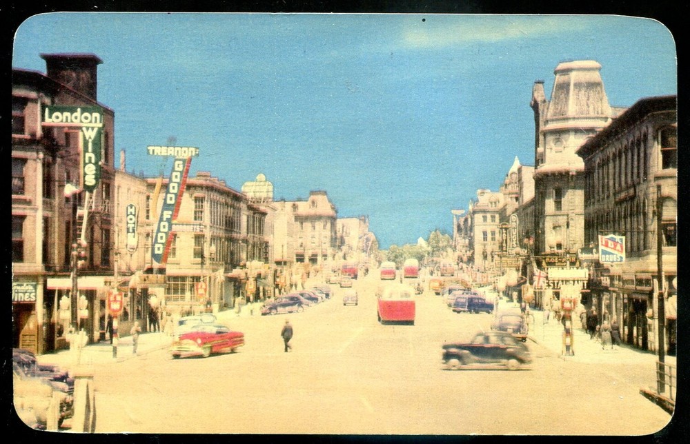 GUELPH Ontario Postcard 1950s Wyndham Street