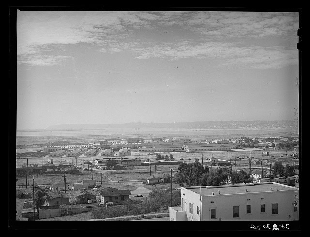 San Diego California 1940 Marine Training Post Base View Inland Marines