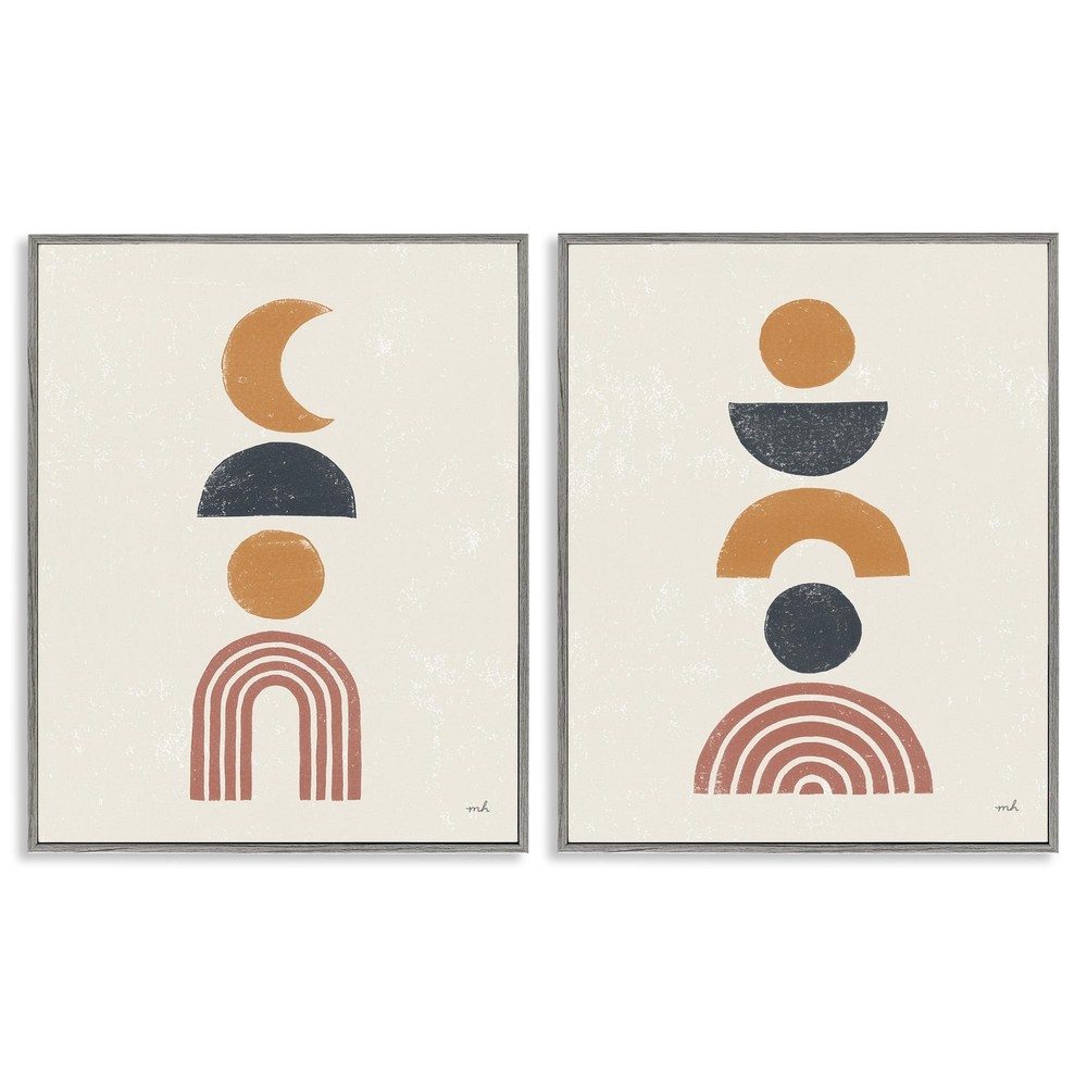 Sun and Moon Bohemian Symbols Neutral Primary, Design by Moira Hershey Grey F...