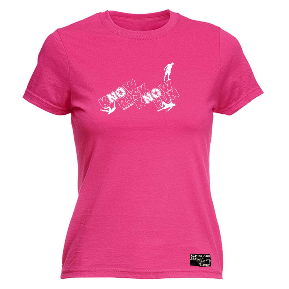 Rock Climbing Aa Know Risk Fun - Womens T Shirt Funny T-Shirt Gift Novelty