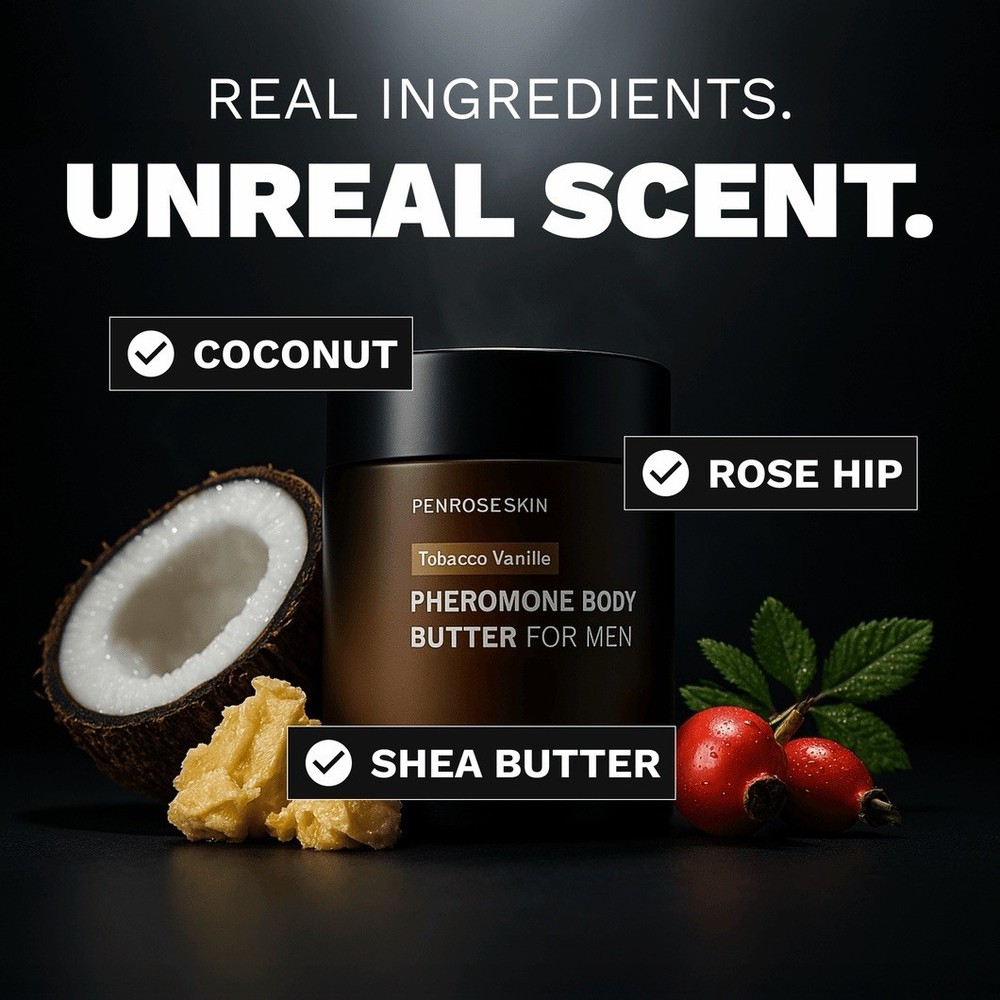 Pheromone Body Butter For Men Luxury designer scent that lasts all day.