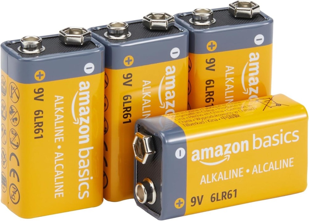 4 Pack 9V Alkaline Batteries Long-Lasting for Smoke CO Detectors Electronics  