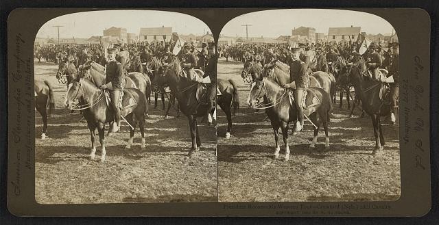 Stereograph,President Theodore Roosevelt,Crawford,Nebraska,Cavalry,1903