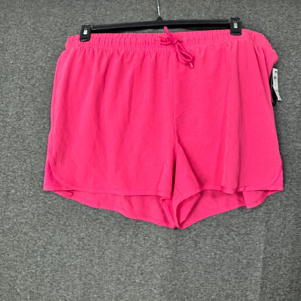 Ideology Women's 3X Fiery Pink Running Shorts Built-In Pocket Flat Seams