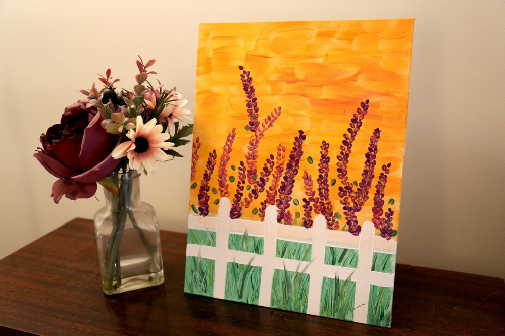 Decorative paintingsOriginal acrylic painting Lavender in the garden